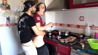 My boyfriend fucks me in the kitchen